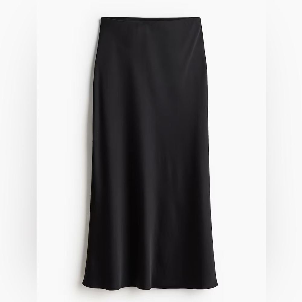 Black Satin Maxi Skirt